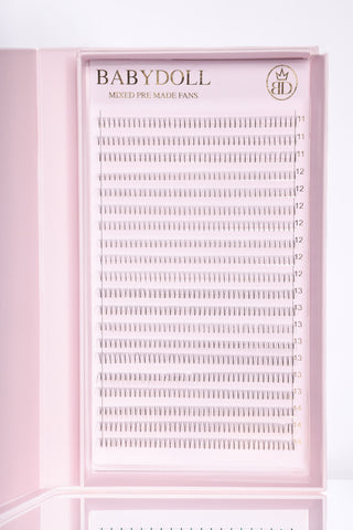 XL 3D Premade Fans Mixed Length - C Curl