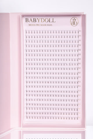 XL 4D Premade Fans Mixed Length - D Curl