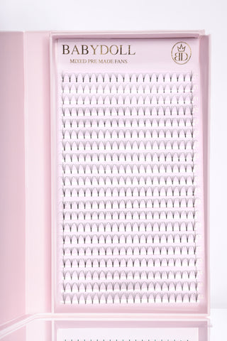 XL 5D Premade Fans Mixed Length - D Curl